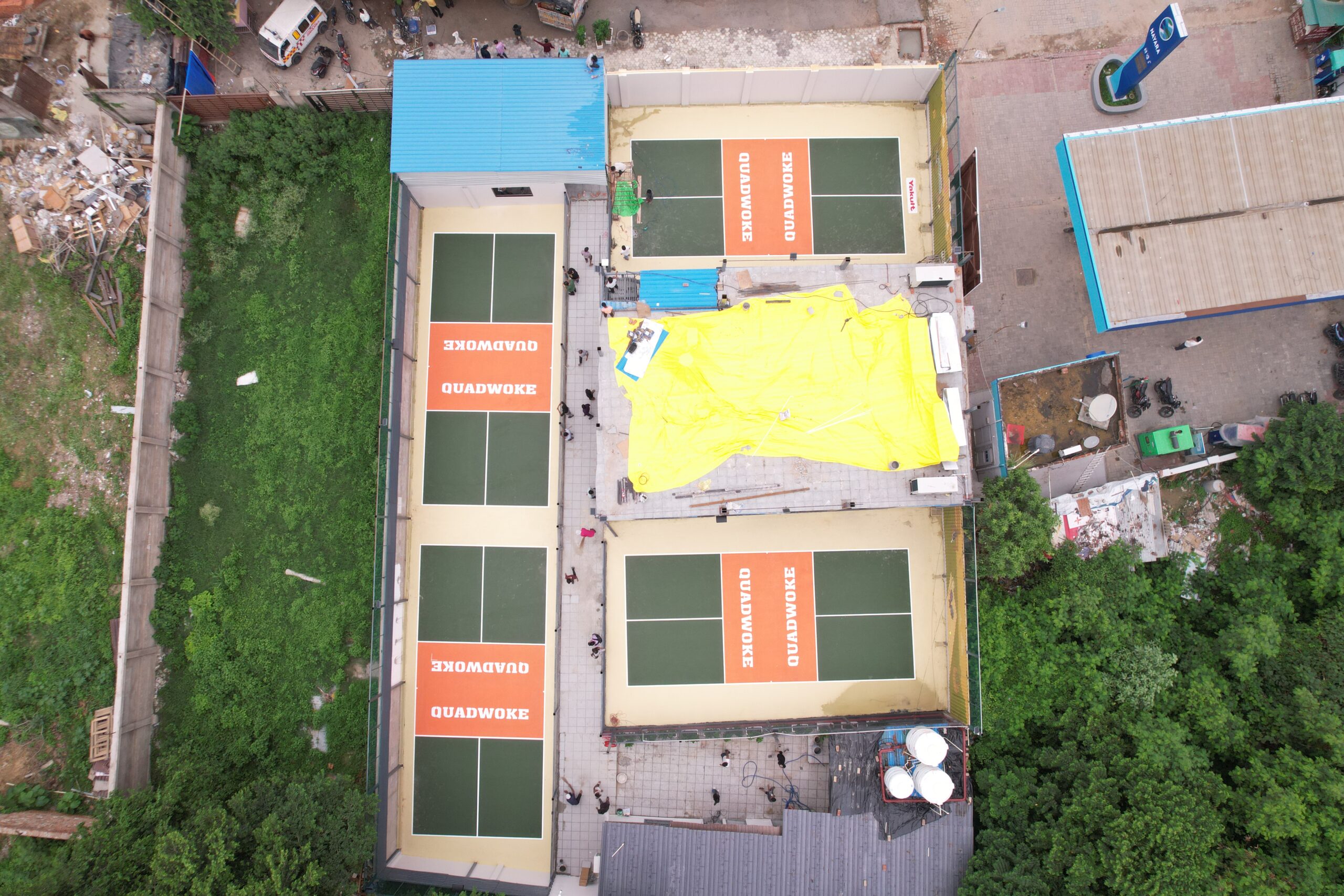 pickleball court construction in banda