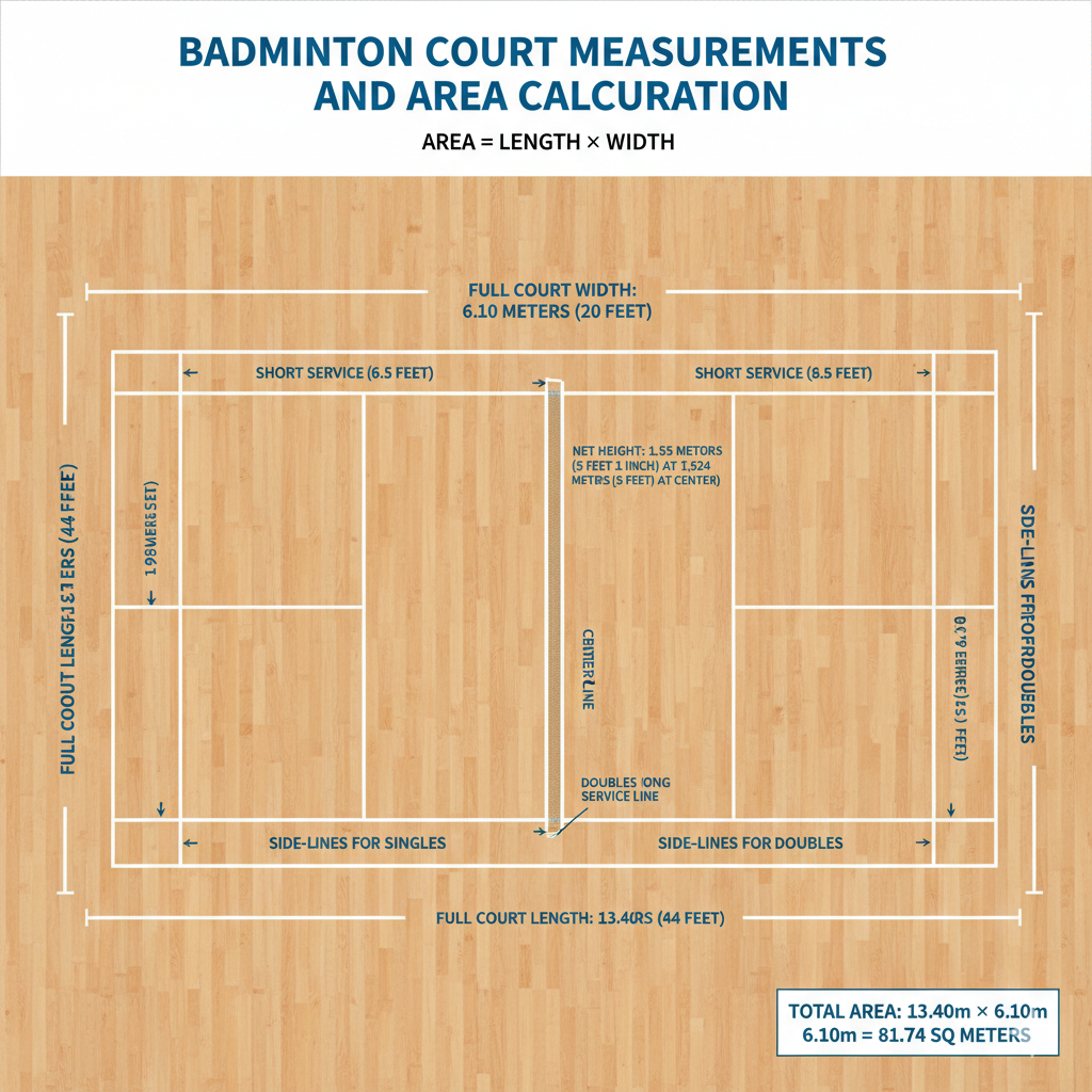 Calculating Badminton Court Area: Rules and Measurements