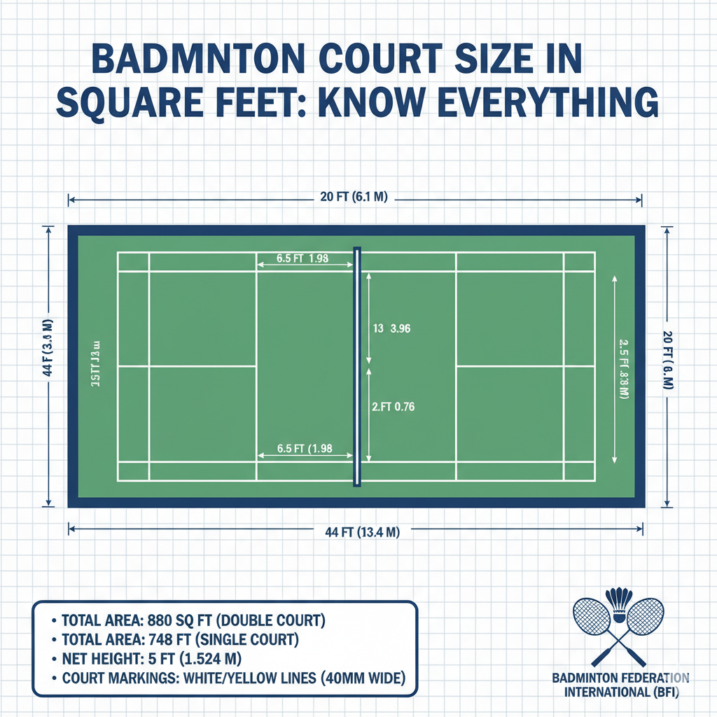Badminton Court Size in Square Feet: Know Everything