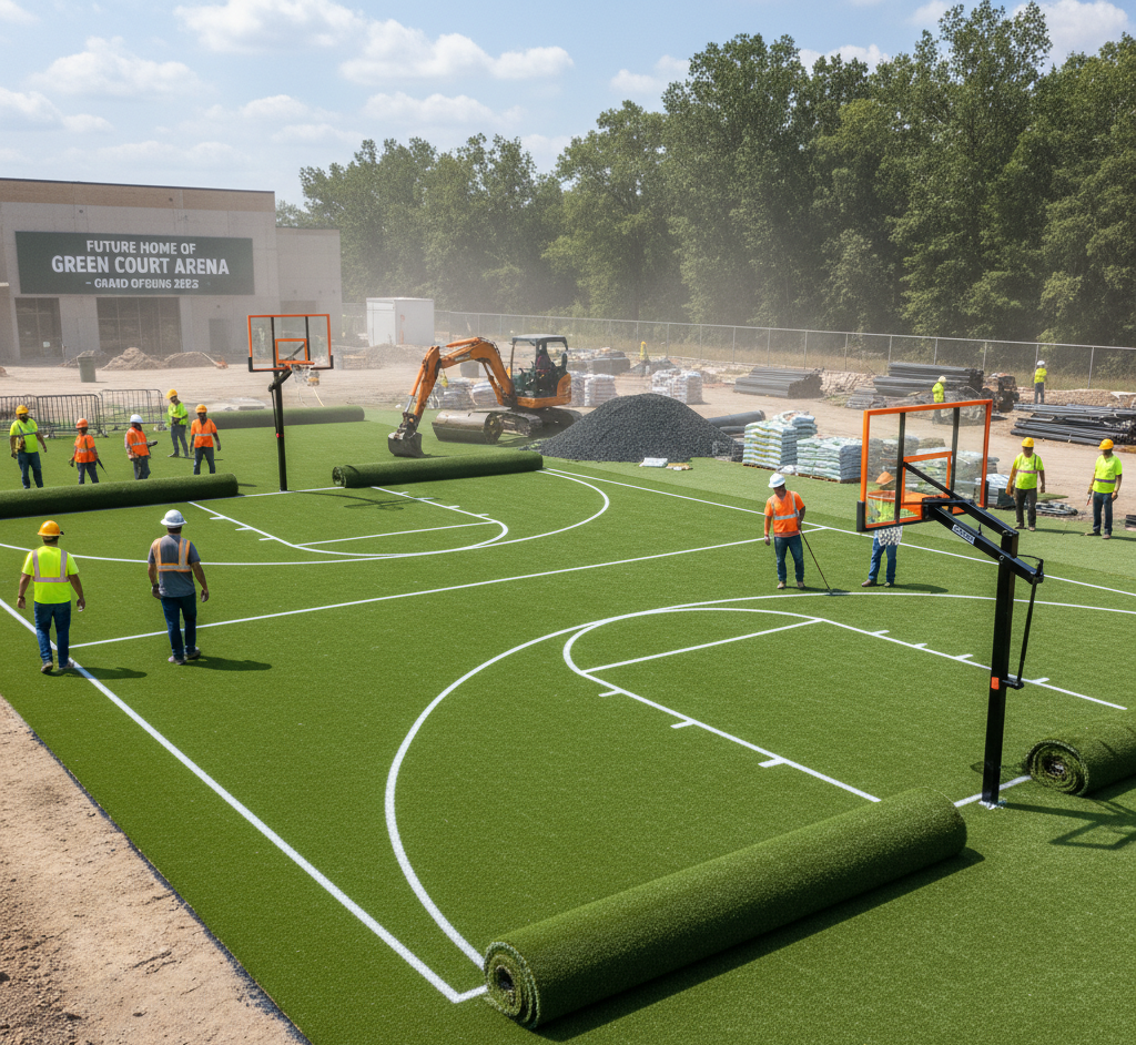 Turf Basketball Court Construction