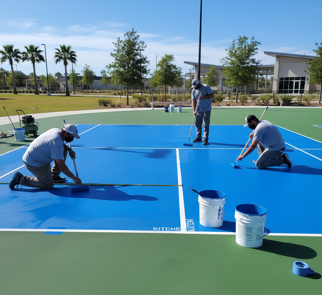 Painting Pickleball Court