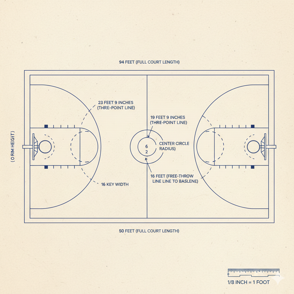 Basketball Court and Measurements